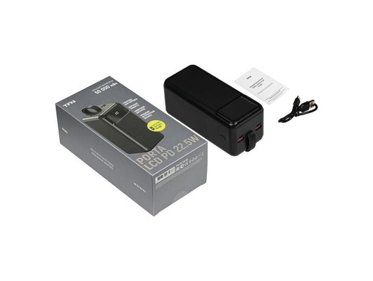 Внешний аккумулятор TFN 50000mAh Porta LCD PD 22.5W bk TFN-PB-315-BK